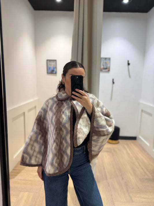 Veste cape en laine vintage M