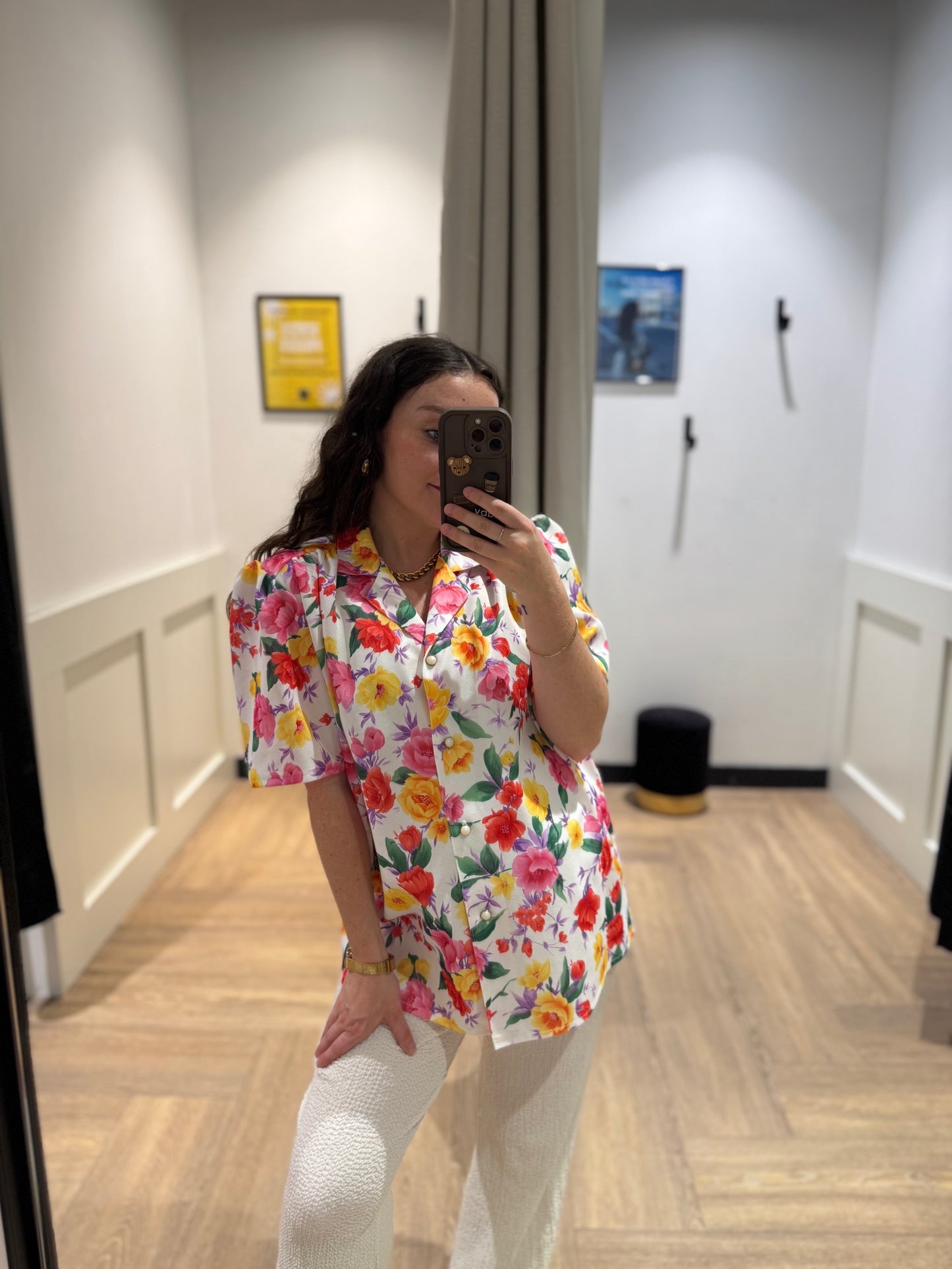 Blouse vintage à fleurs L