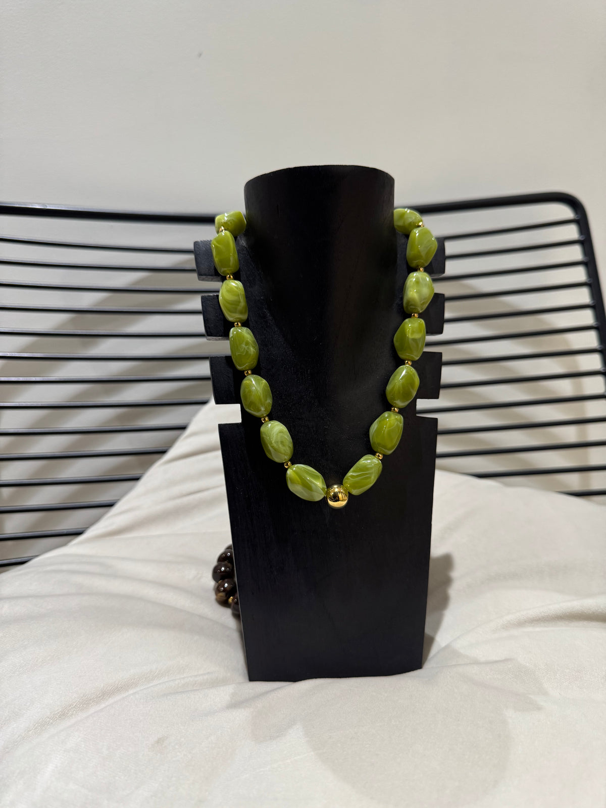 Collier à perles vertes