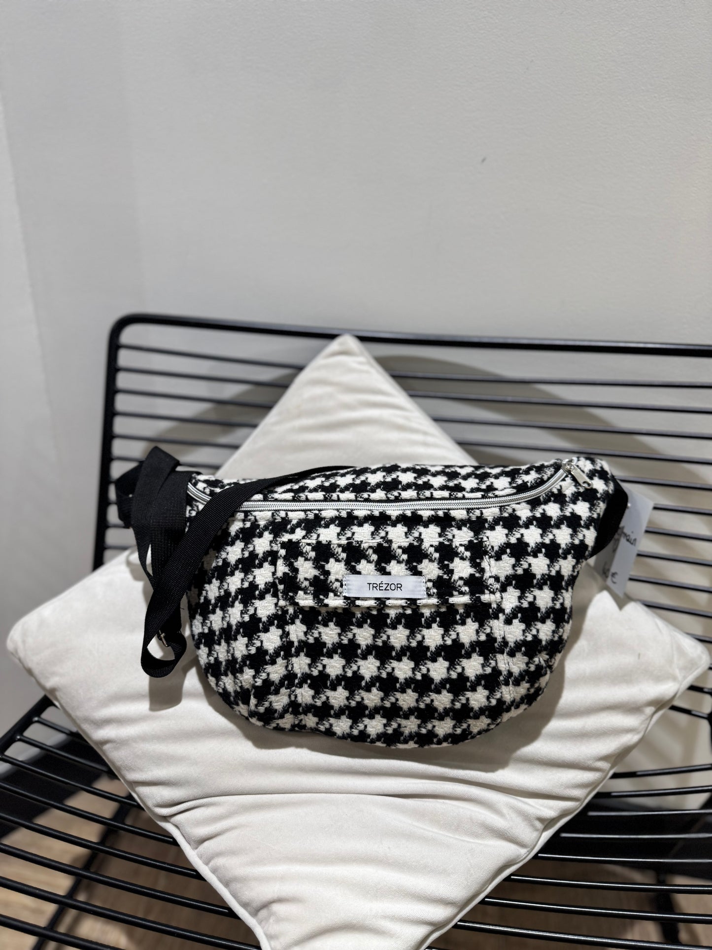 Sac banane pied de poule fait main