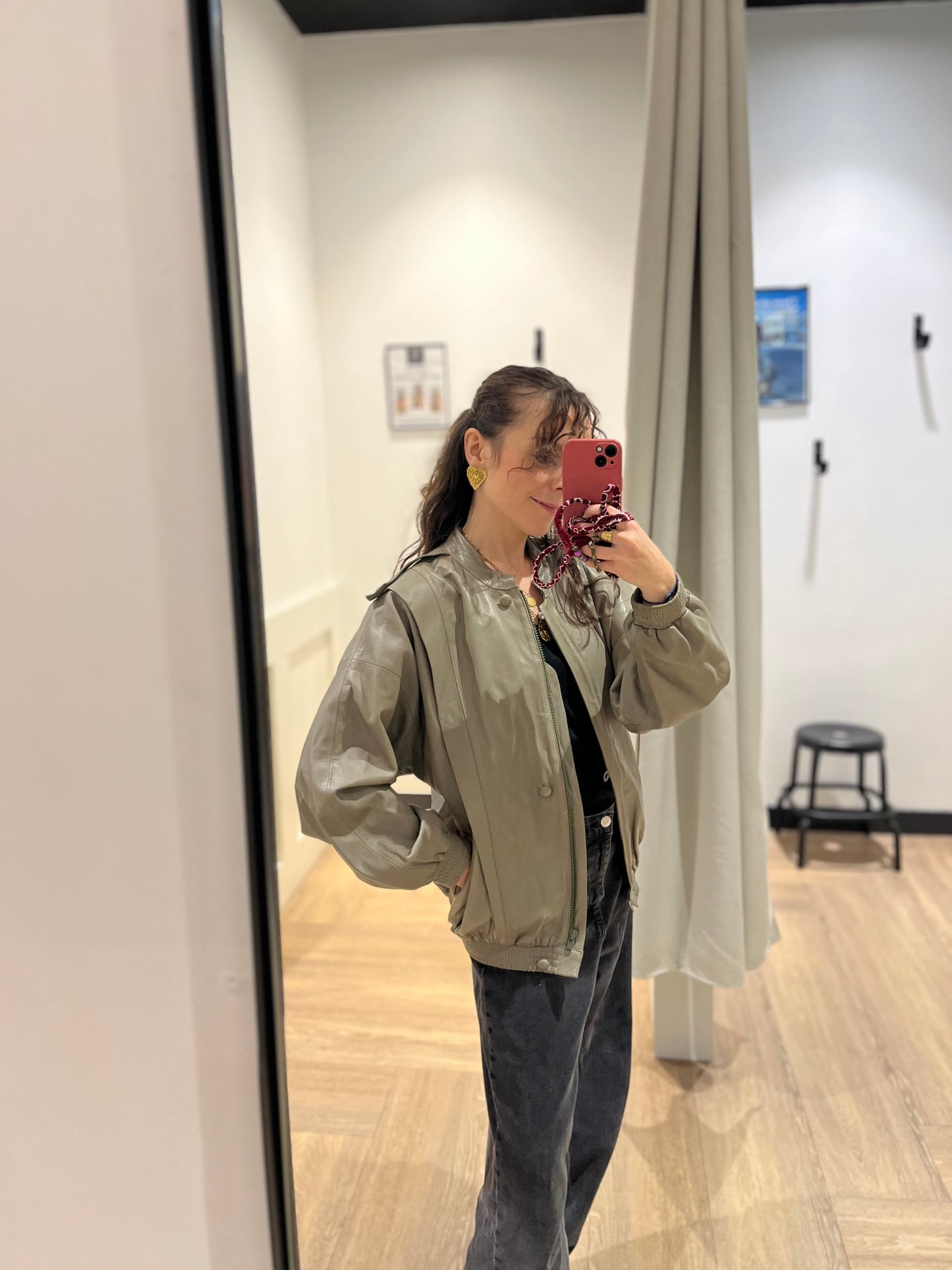 Veste en cuir vintage S