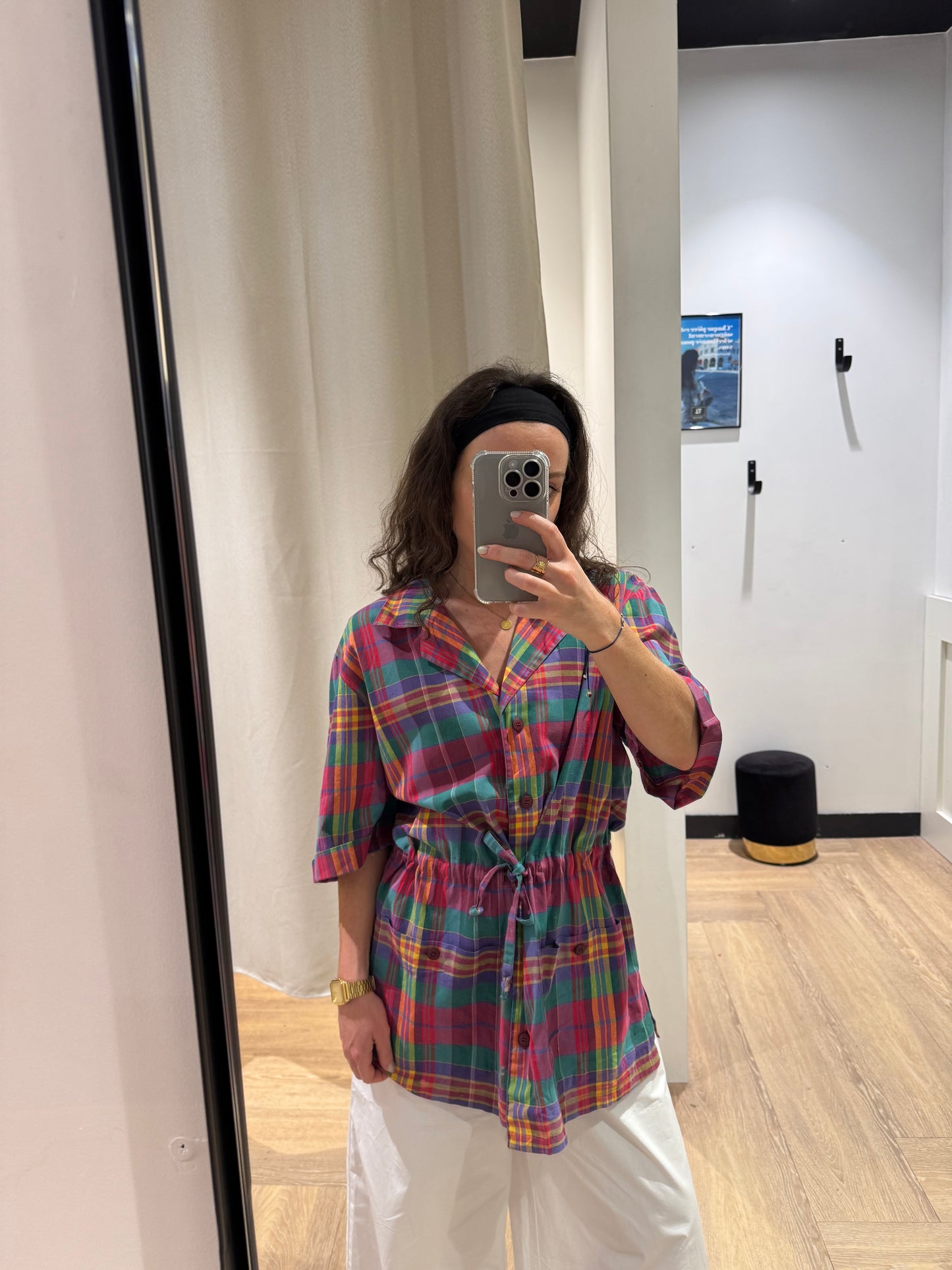 Chemise vintage à carreaux XL