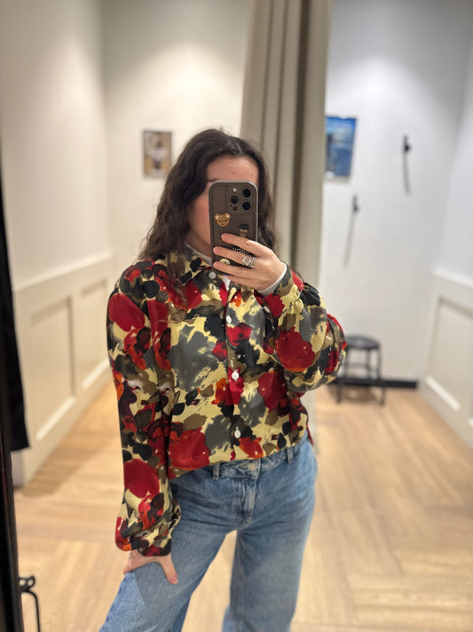 Blouse vintage à motifs XL