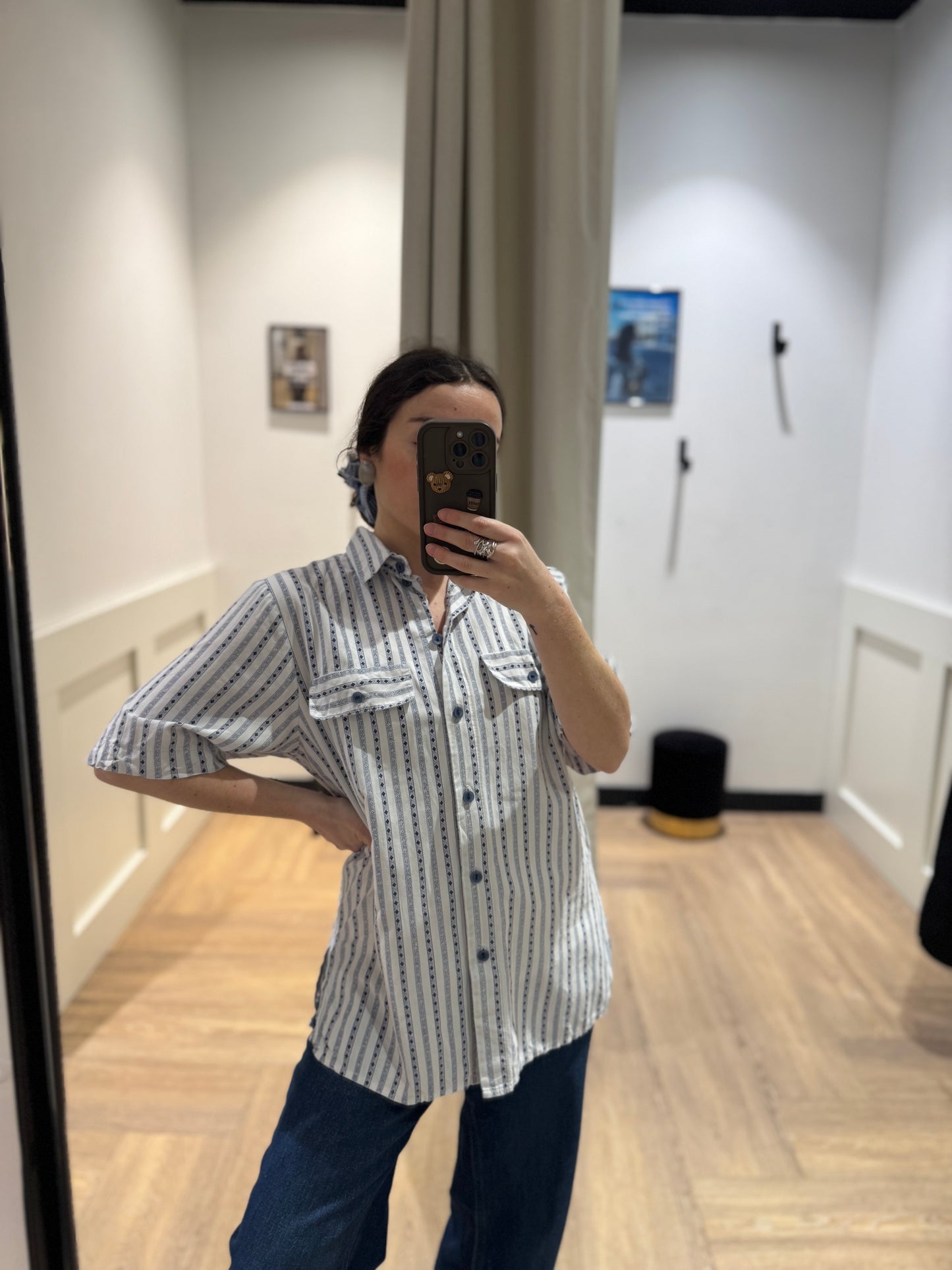 Chemise vintage à rayures S