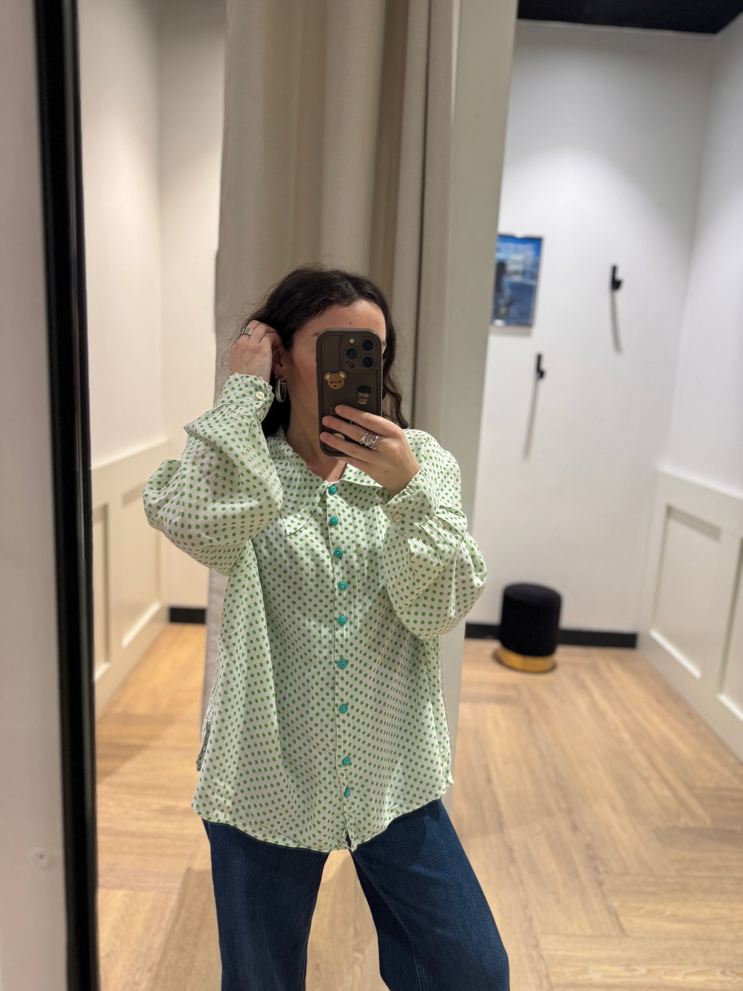 Blouse vintage à pois XL