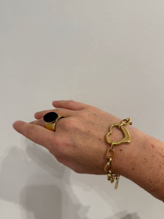 Bracelet coeur en mailles