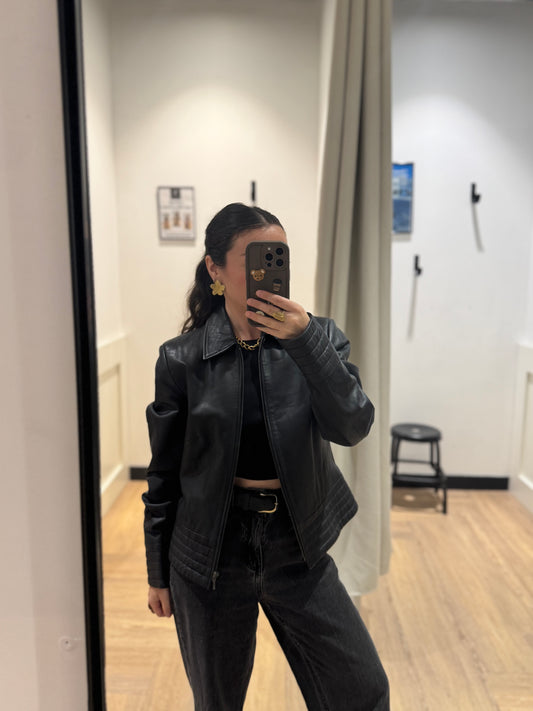 Veste en cuir noir M