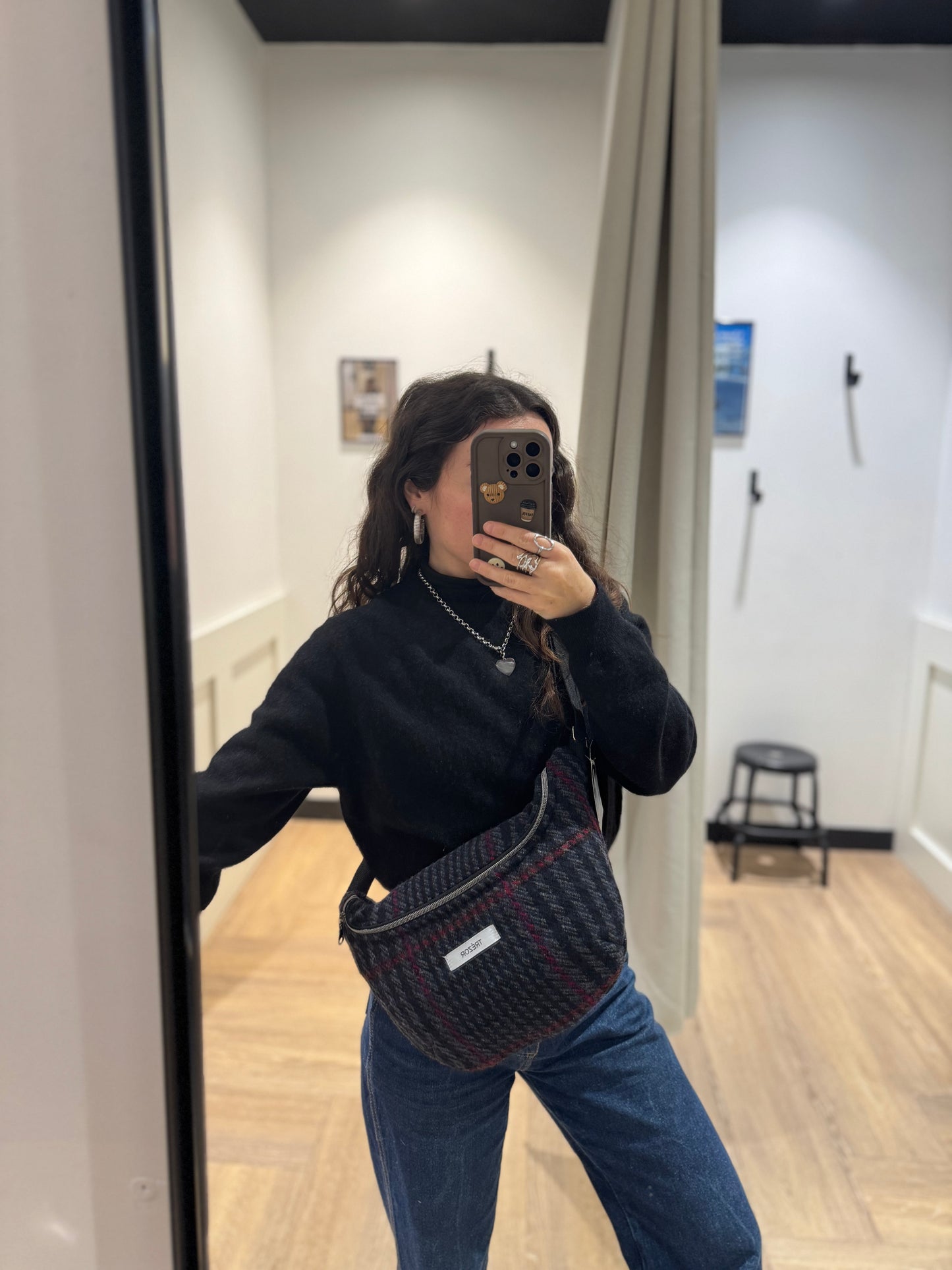 Sac banane grand format upcyclé fait main