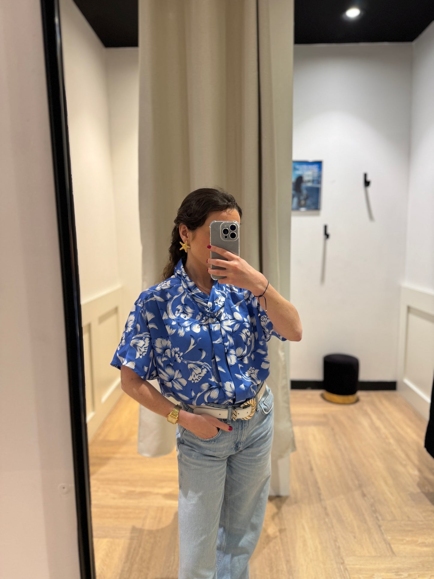 Blouse vintage à fleurs L