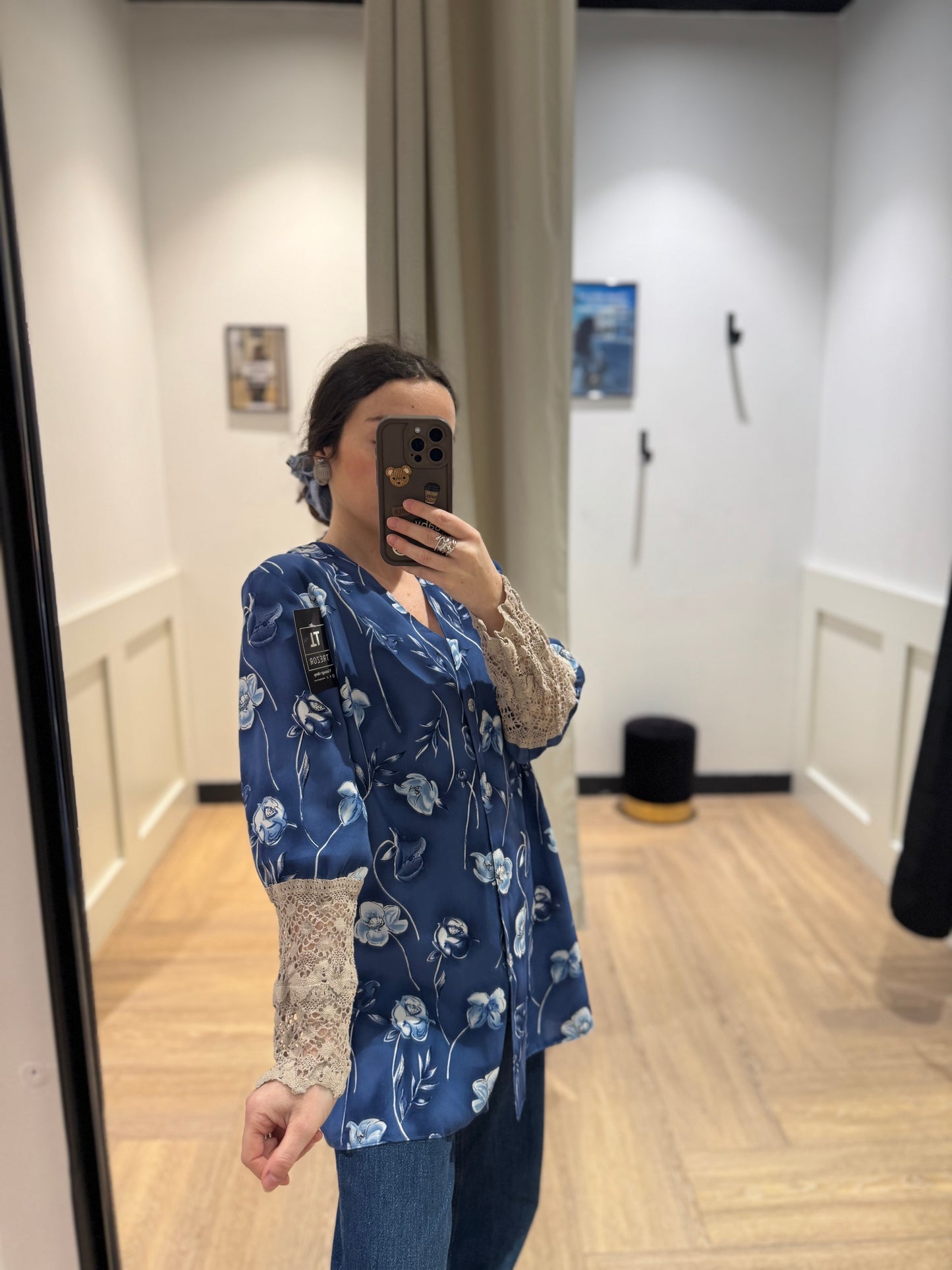 Blouse vintage à fleurs M/L
