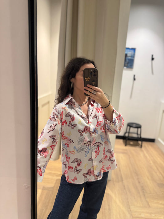 Chemise à motifs papillons M