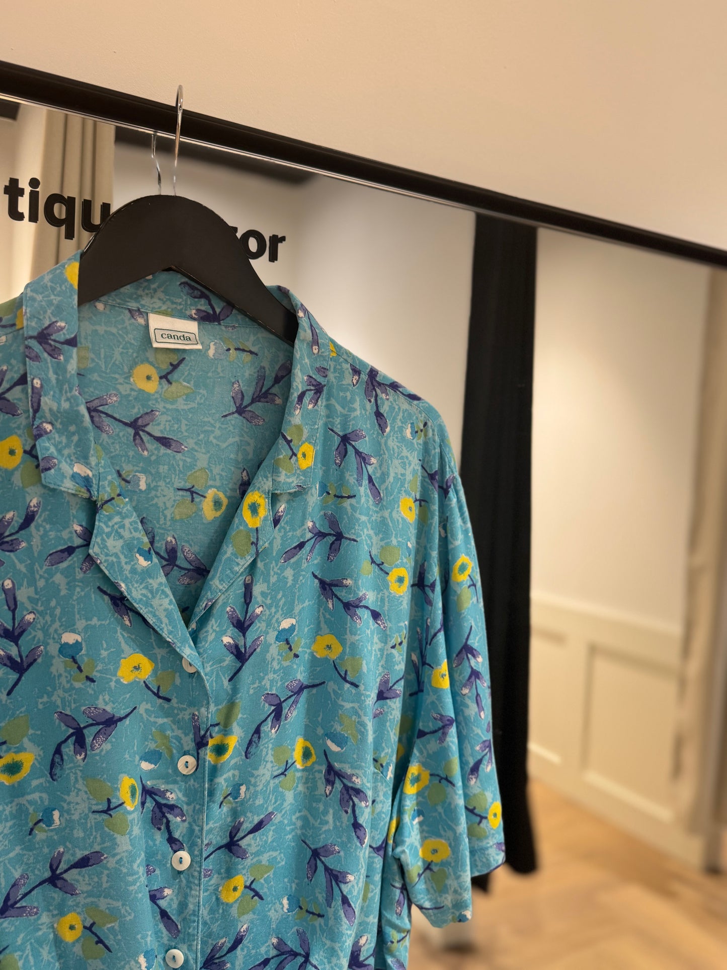 Blouse vintage à fleurs XXL