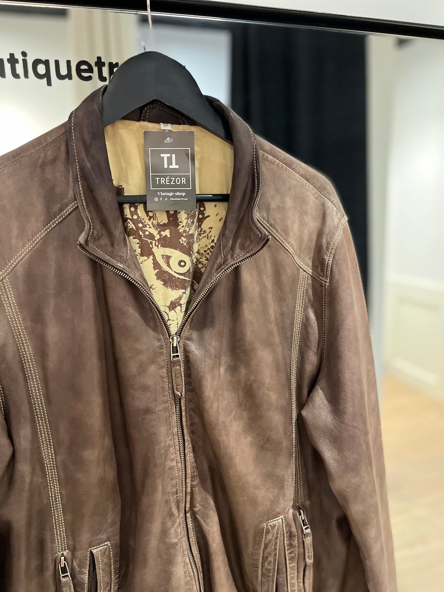 Veste en cuir vintage L/XL