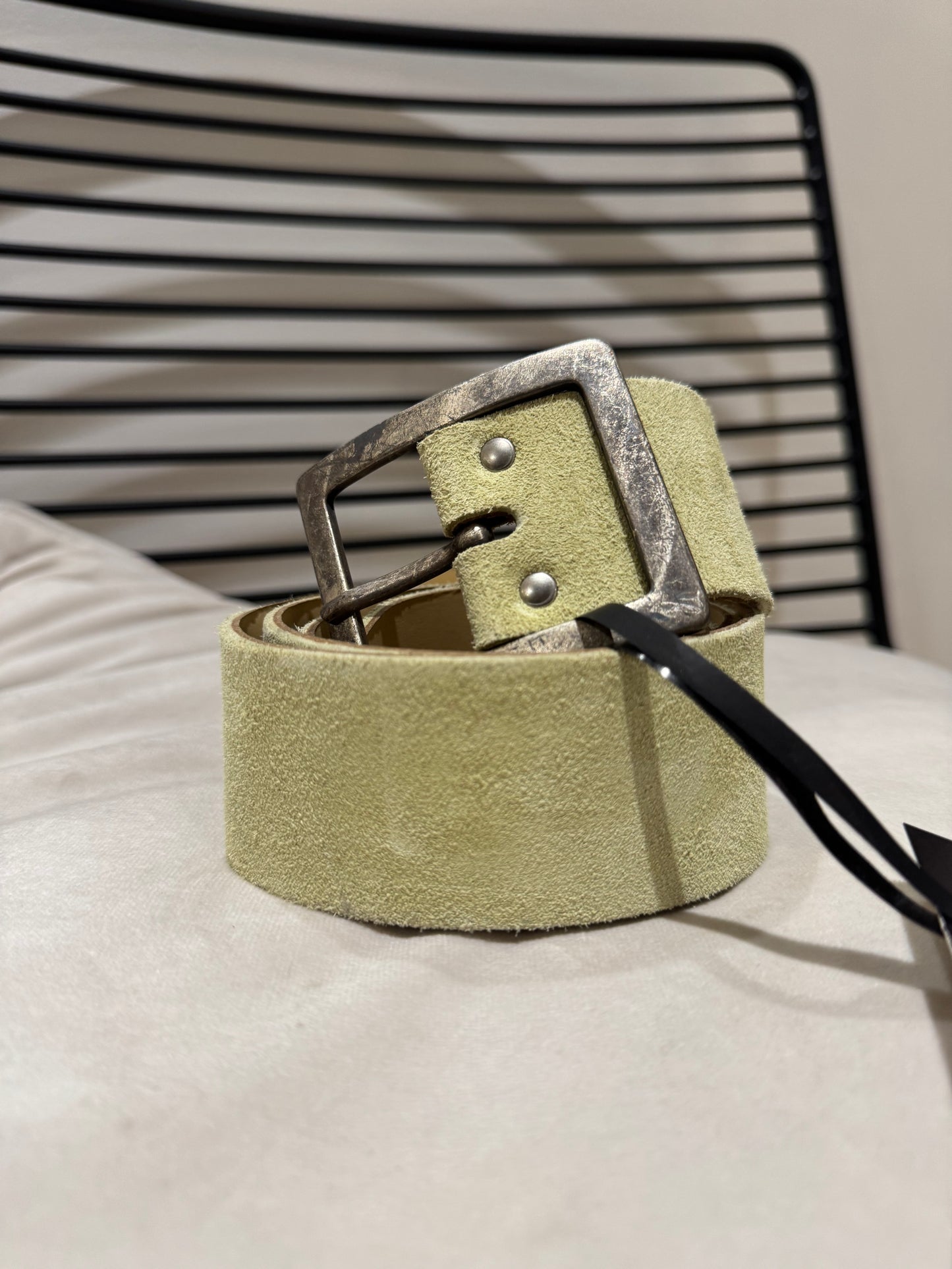 Ceinture en cuir vert pâle 95cm