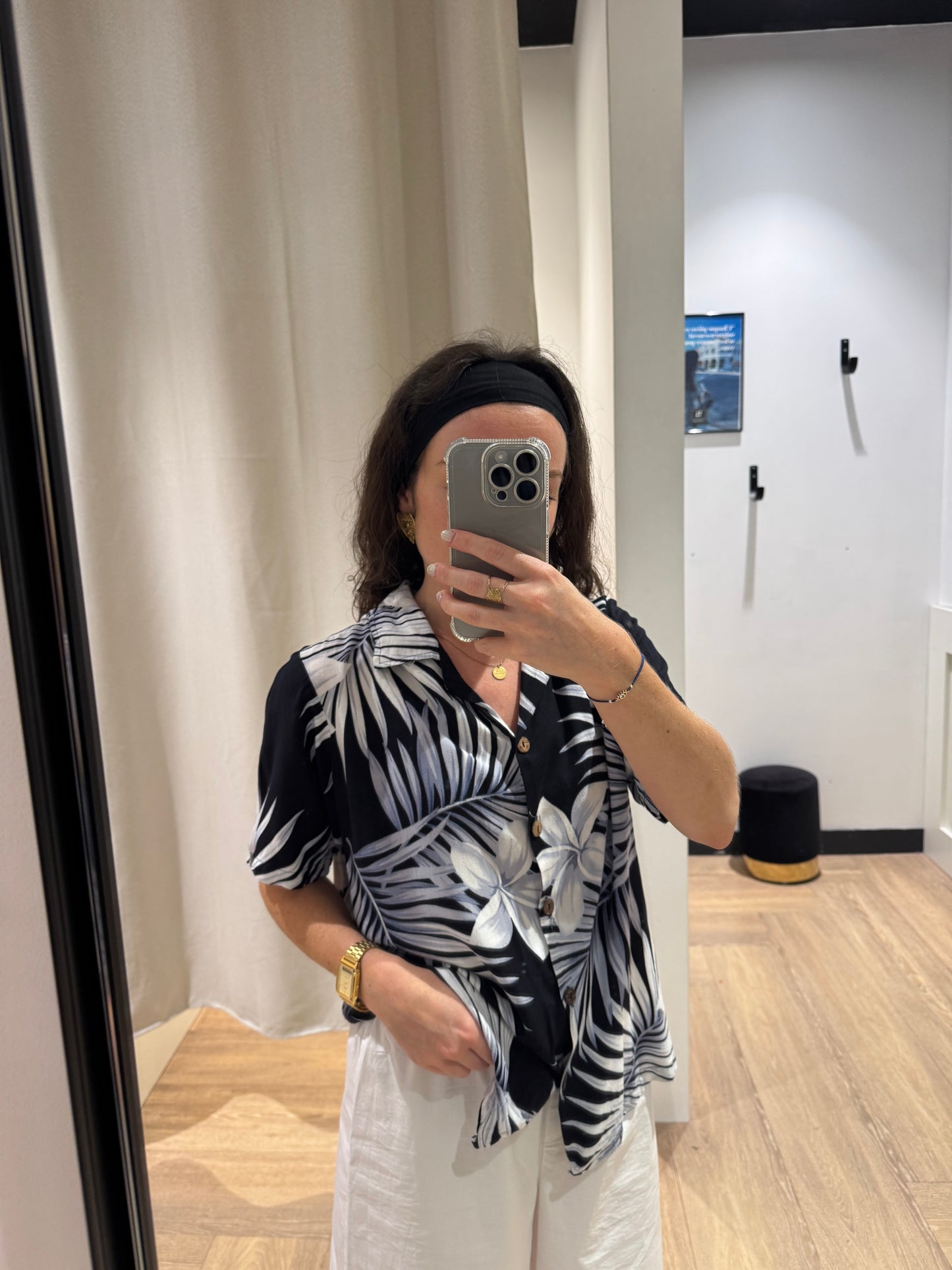 Blouse à fleurs hawaïennes M
