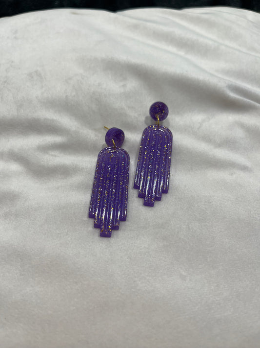 Boucles d’oreille Epoxy violettes