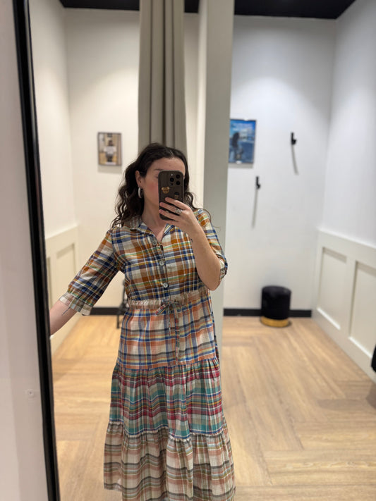 Robe à longue à carreaux XS