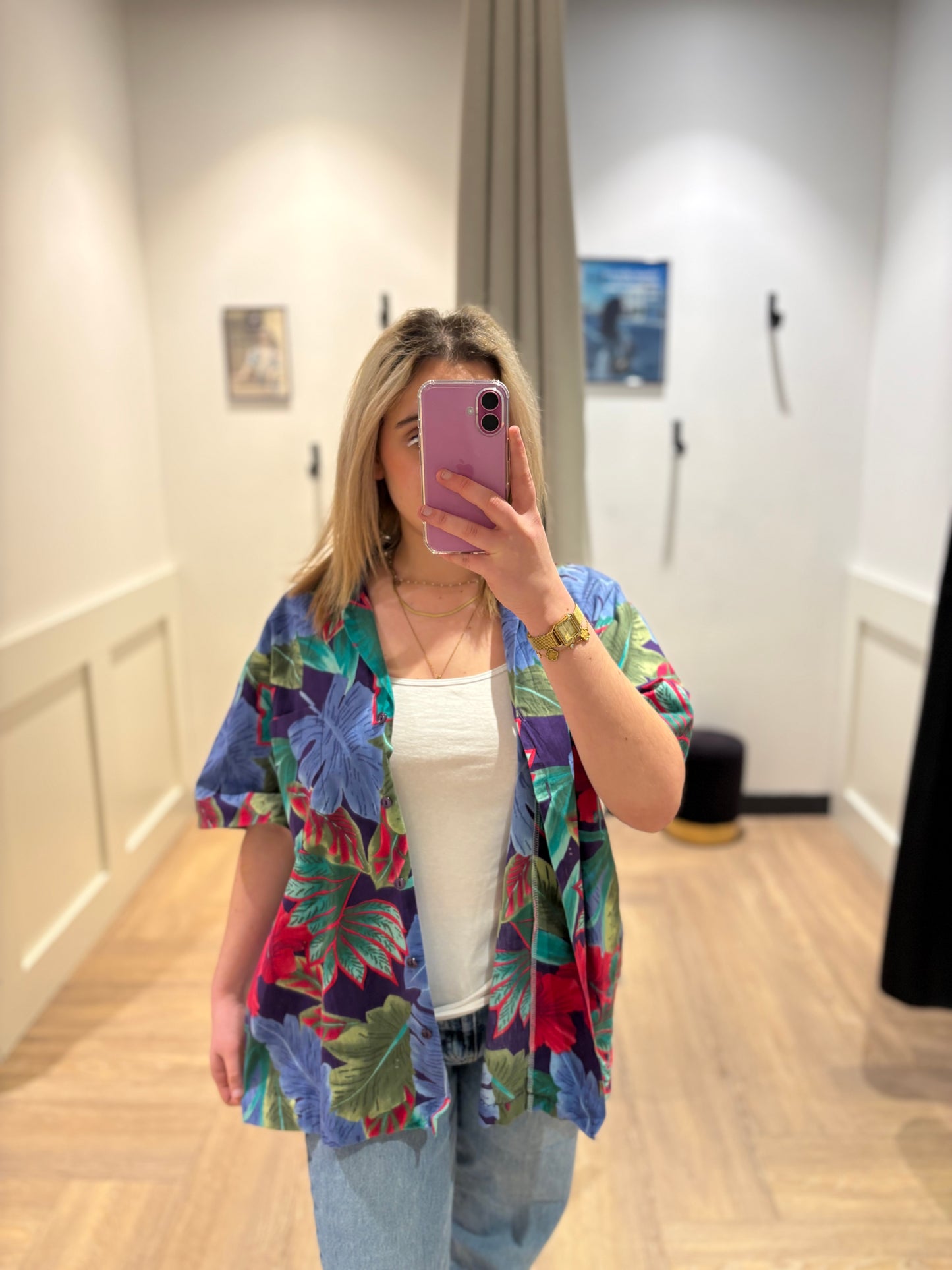 Chemise à fleurs hawaïennes XL