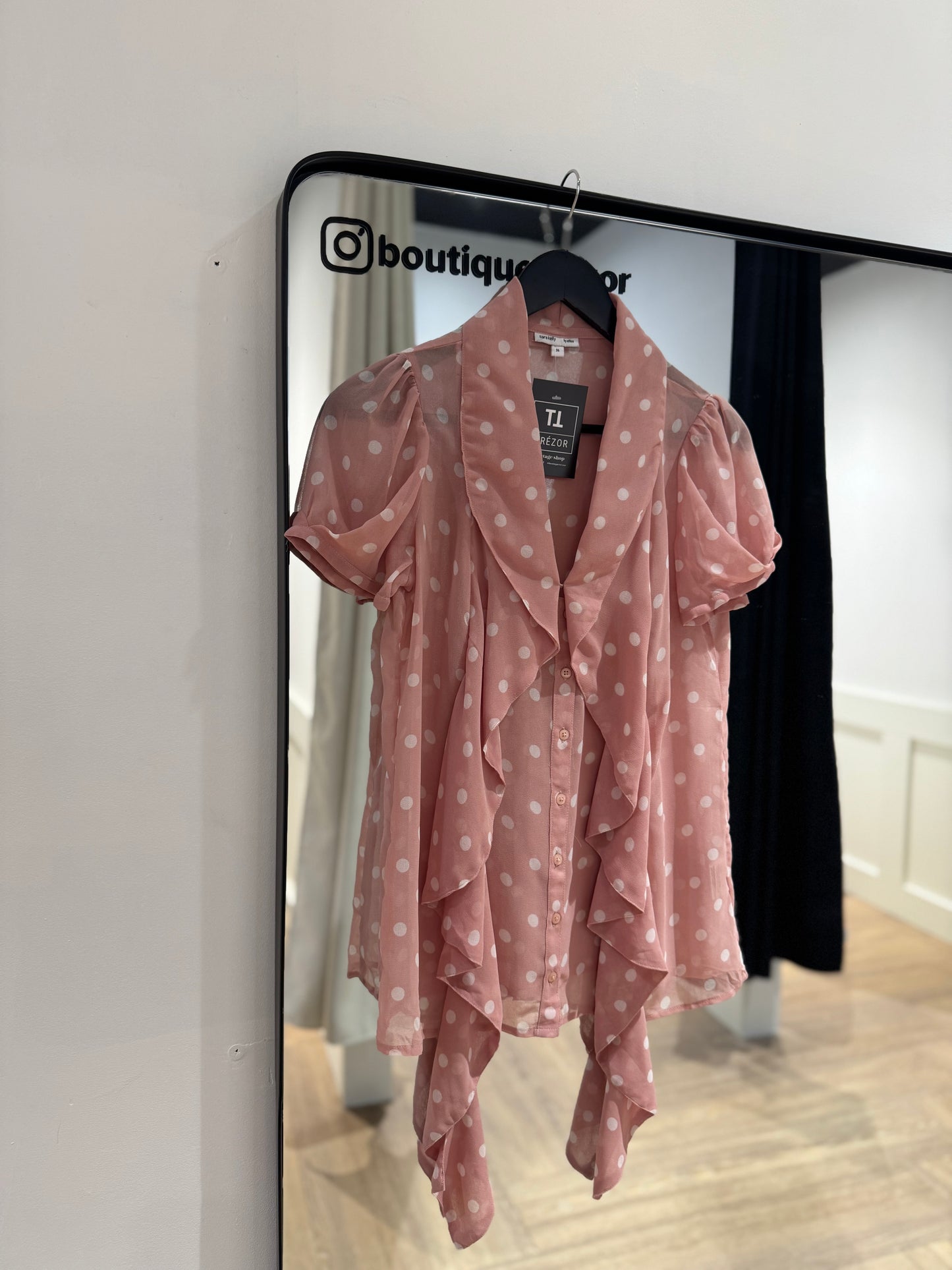 Blouse rose à pois XS/S