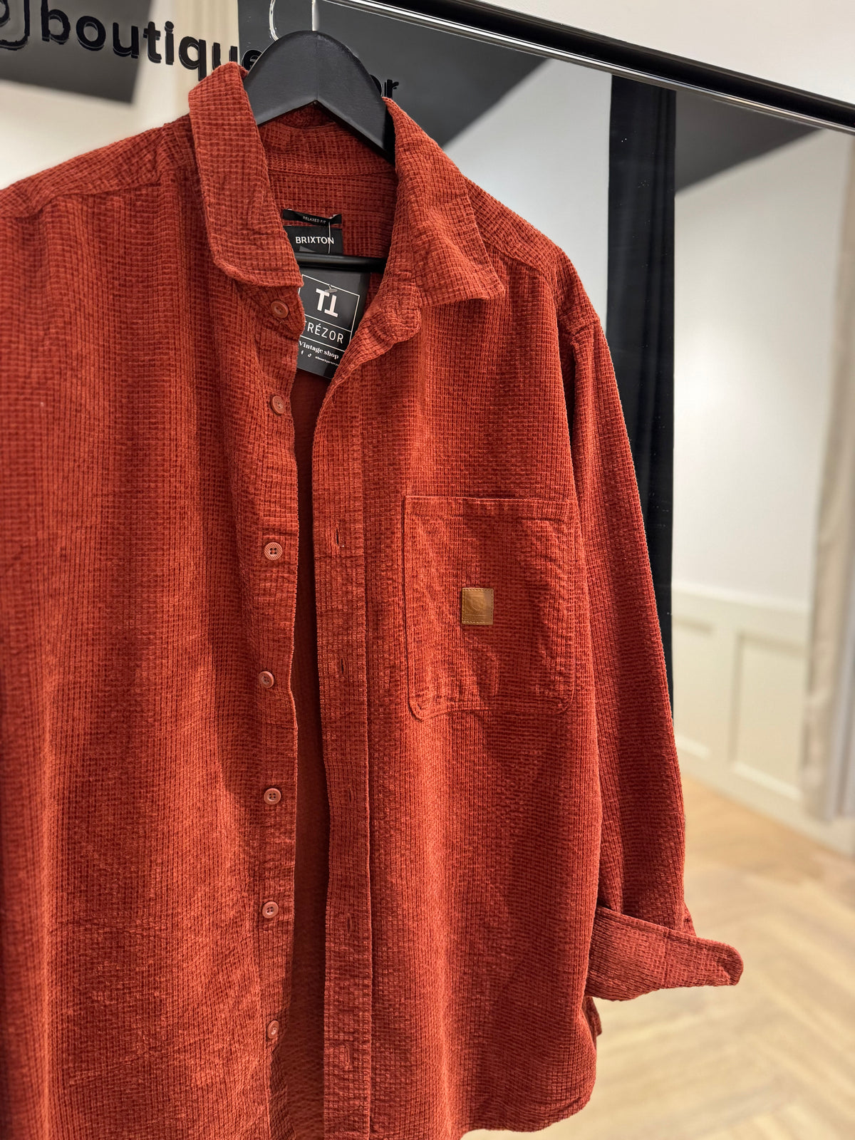 Chemise en velours côtelé XL