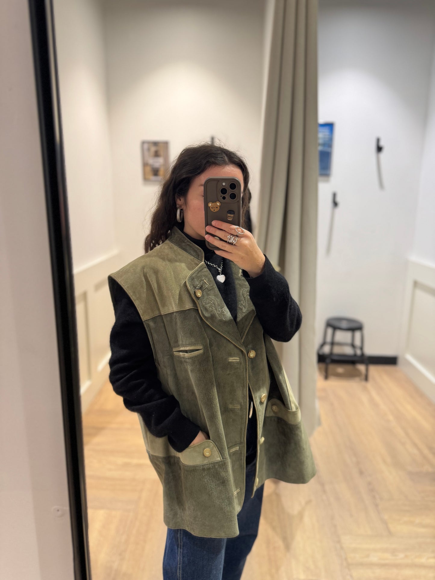 Veste sans manches en cuir XL