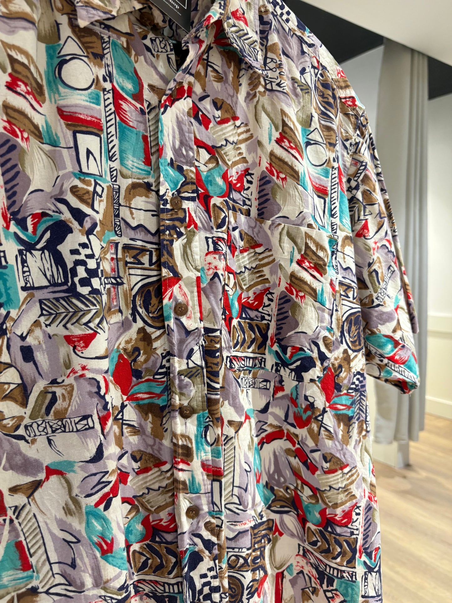 Chemise d’été homme vintage à motifs M