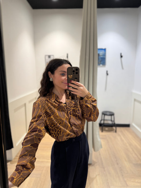 Blouse vintage à motifs M/L