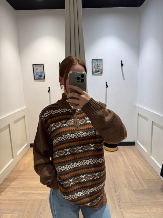 Pull mixte à motifs L