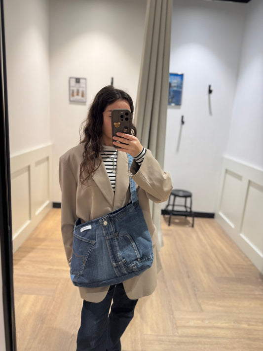Grand sac cabas en jean upcyclé