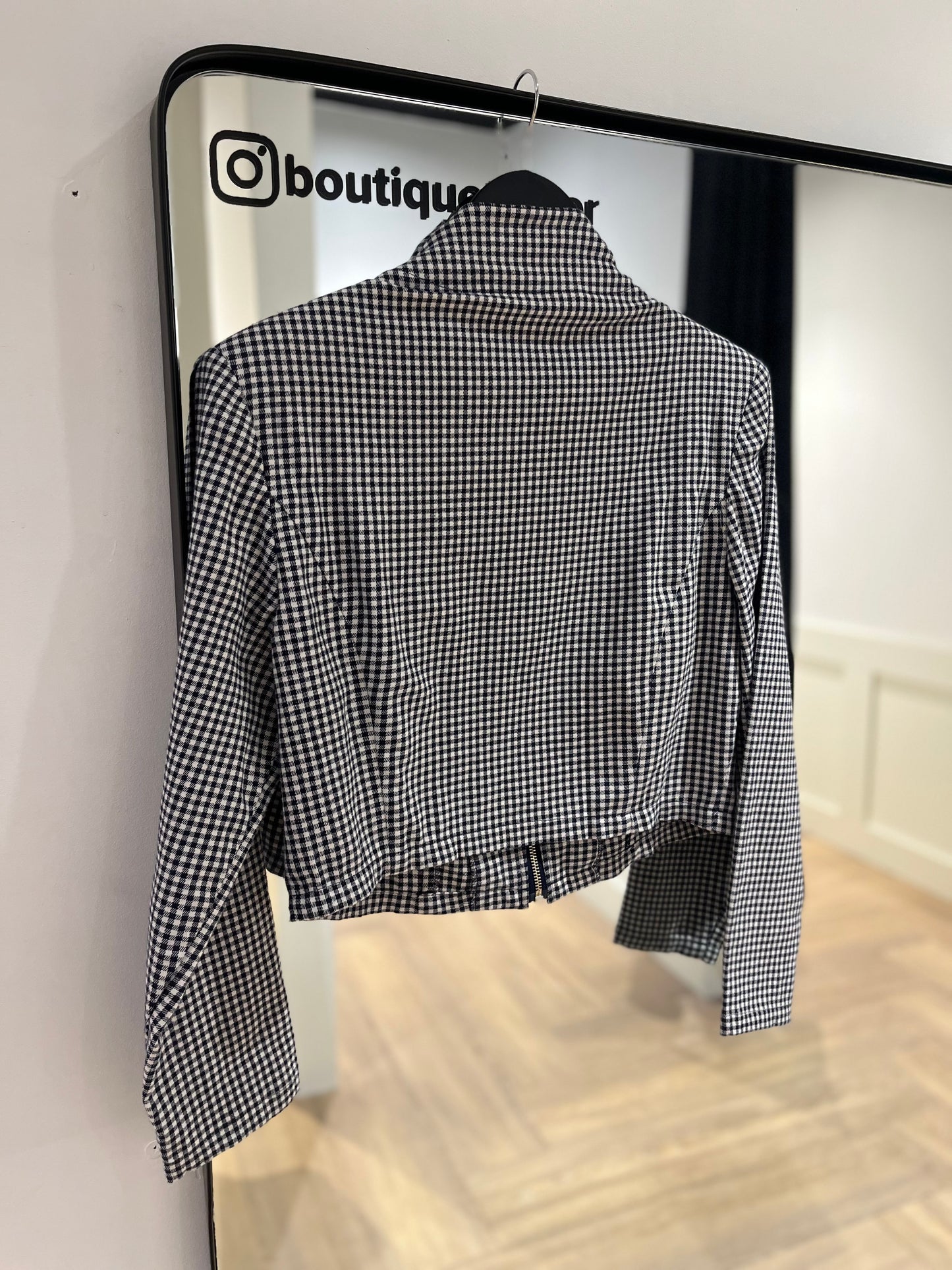 Veste courte à carreaux M
