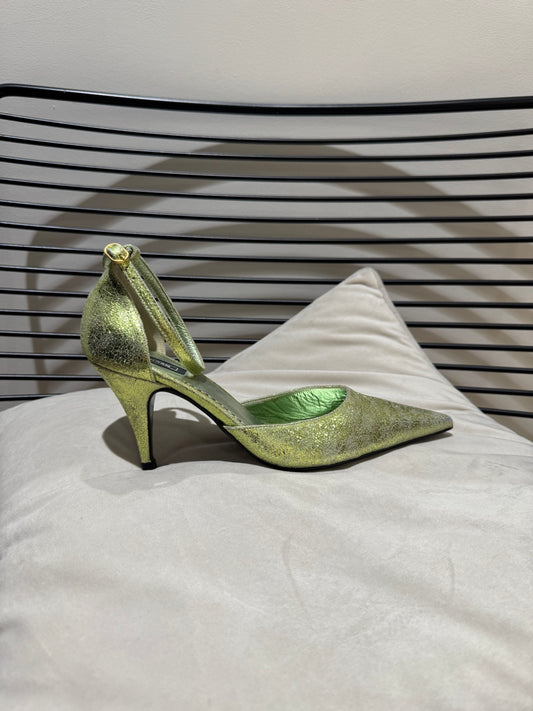 Chaussures vintage métallisées à talons 37