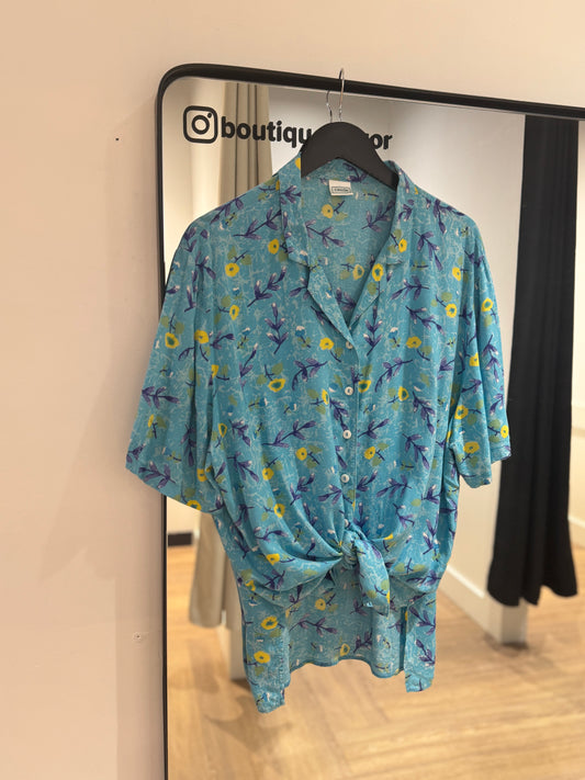 Blouse vintage à fleurs XXL