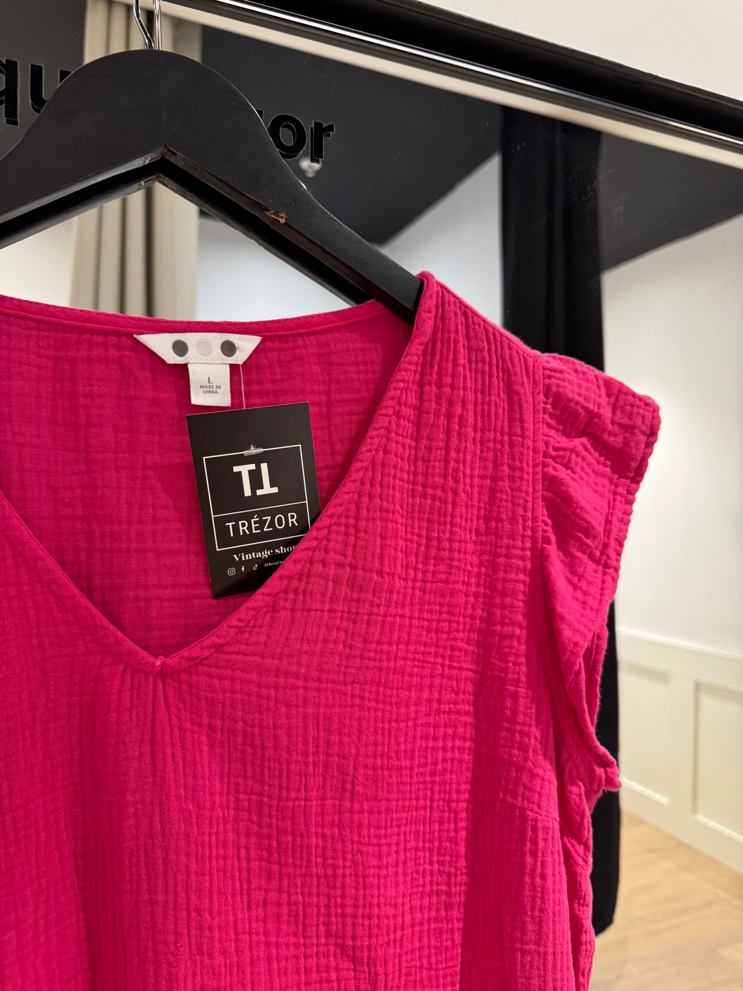 Blouse d’été rose L