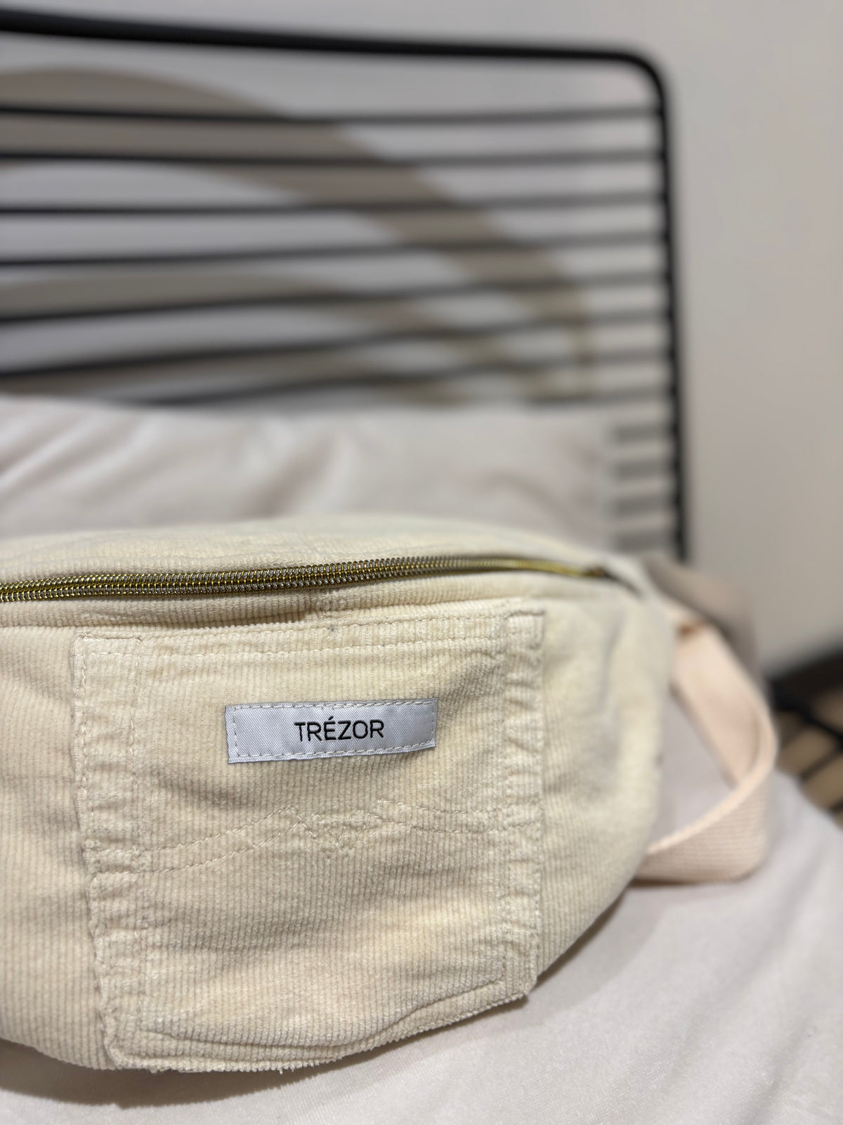 Sac banane en velours côtelé fait main