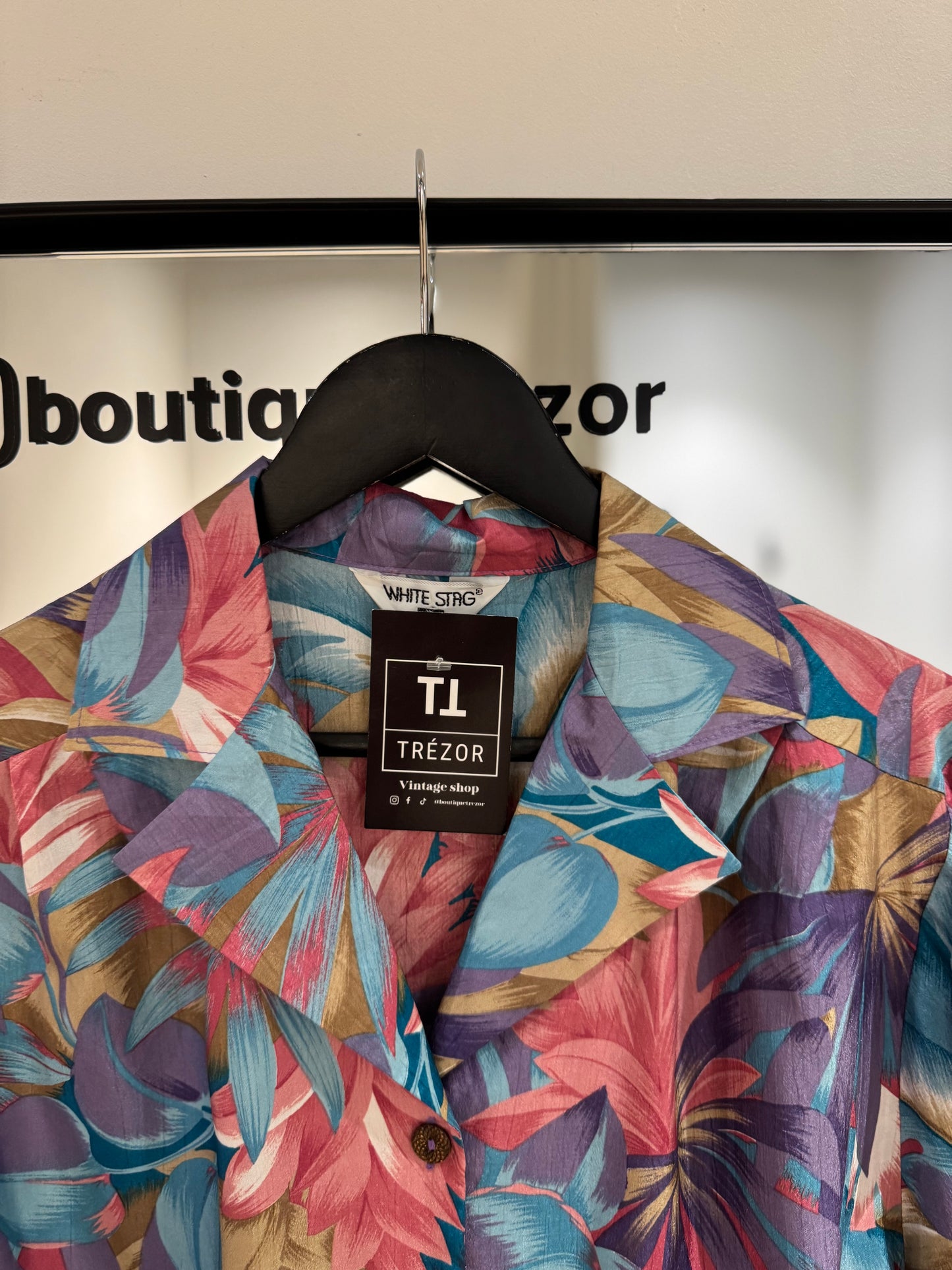 Blouse vintage à fleurs L