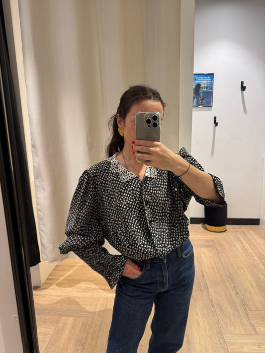 Blouse à fleurs vintage L/XL