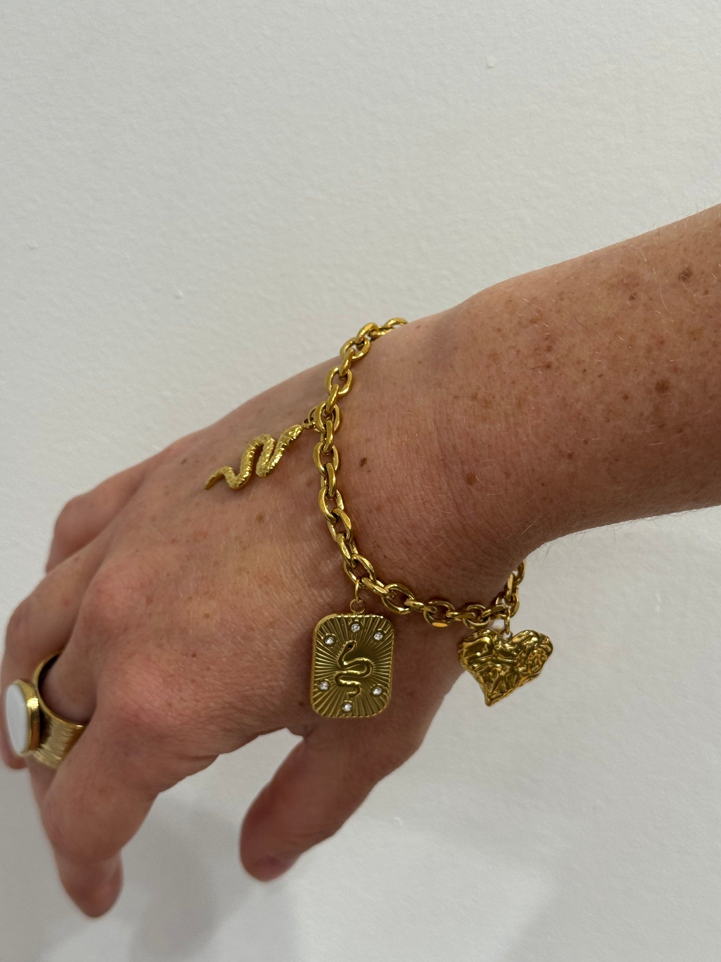 Bracelet à breloques serpents