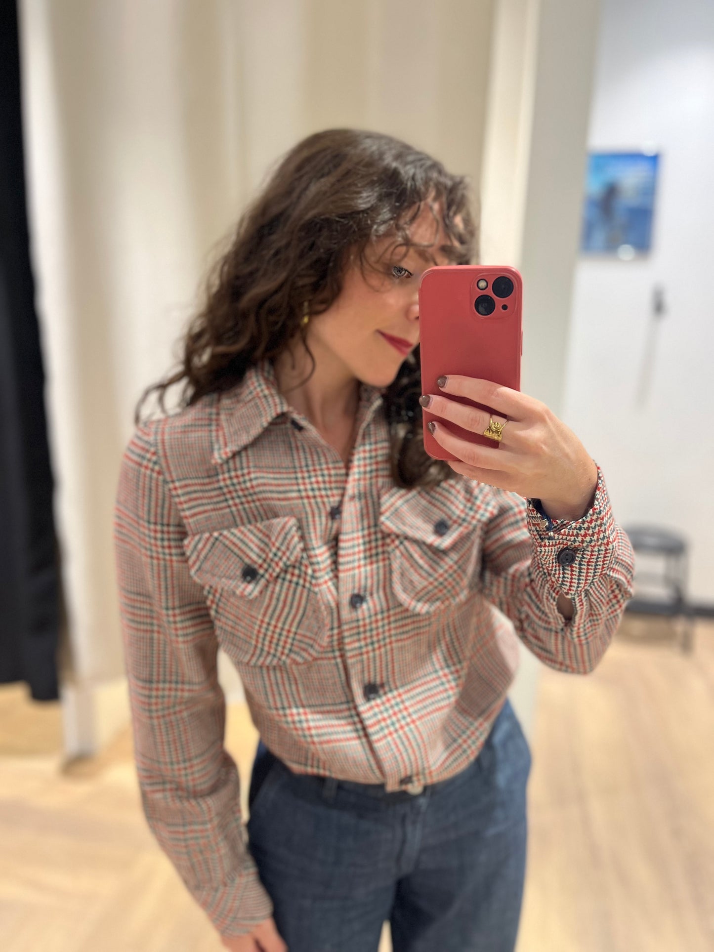 Chemise à carreaux vintage XS