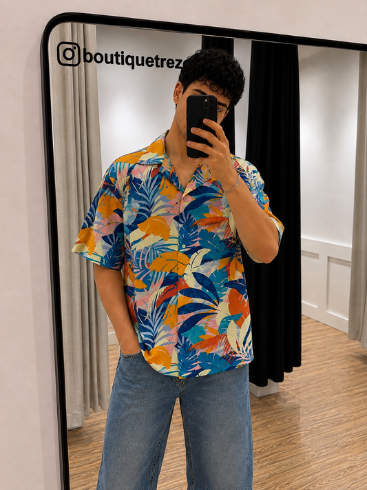 Chemise d’été Homme à fleurs S