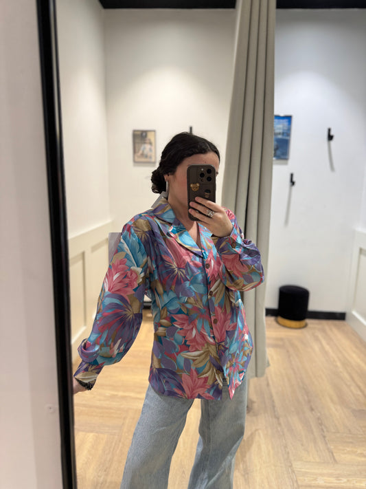 Blouse vintage à fleurs L