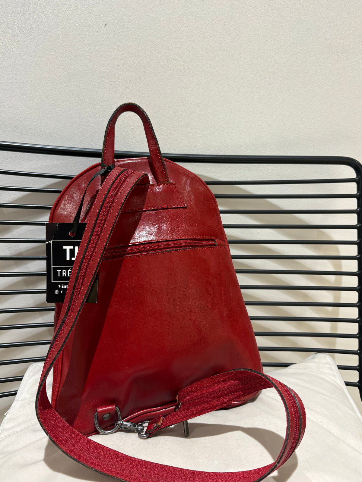 Sac en cuir rouge