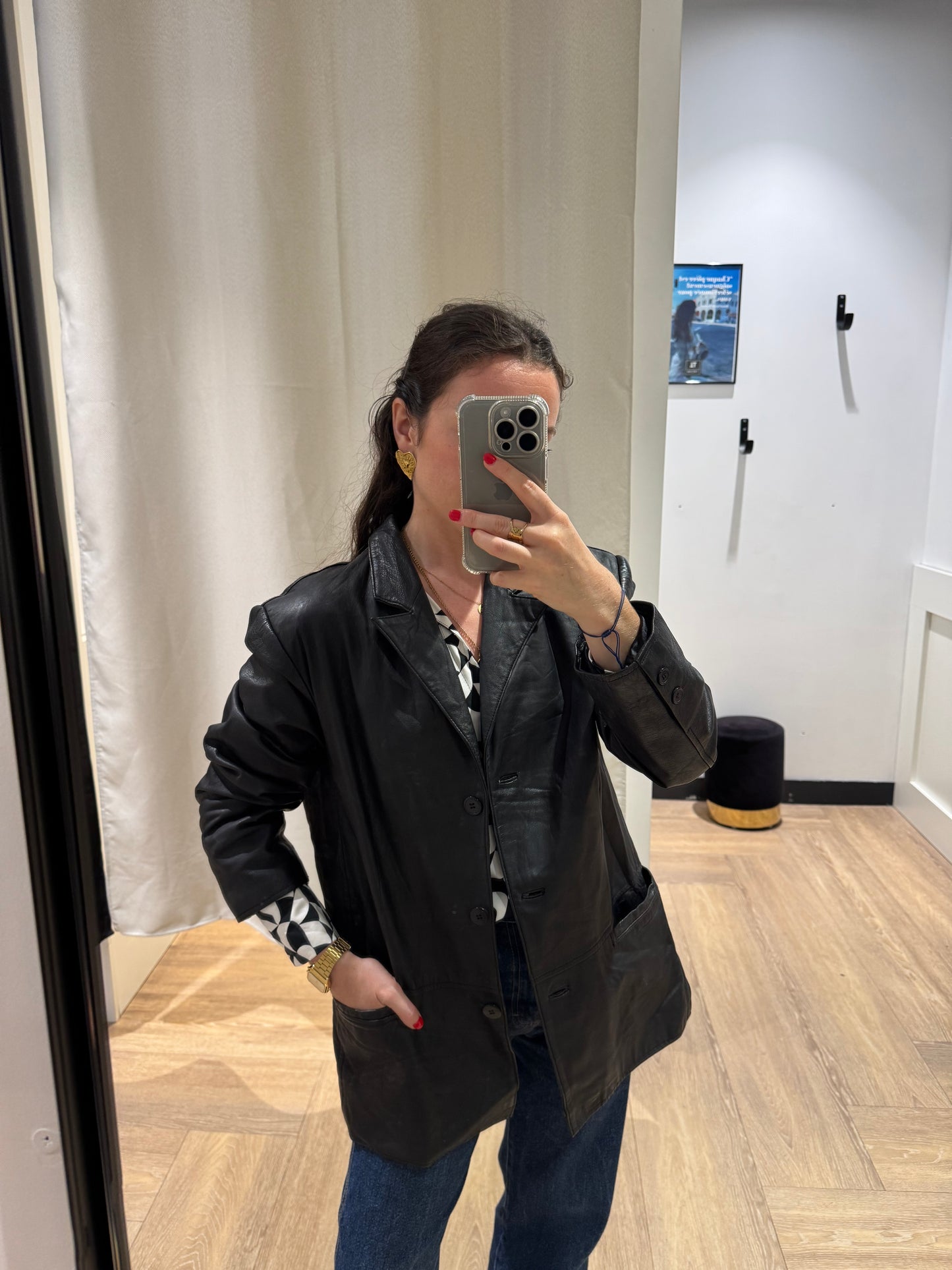 Blazer en cuir vintage M