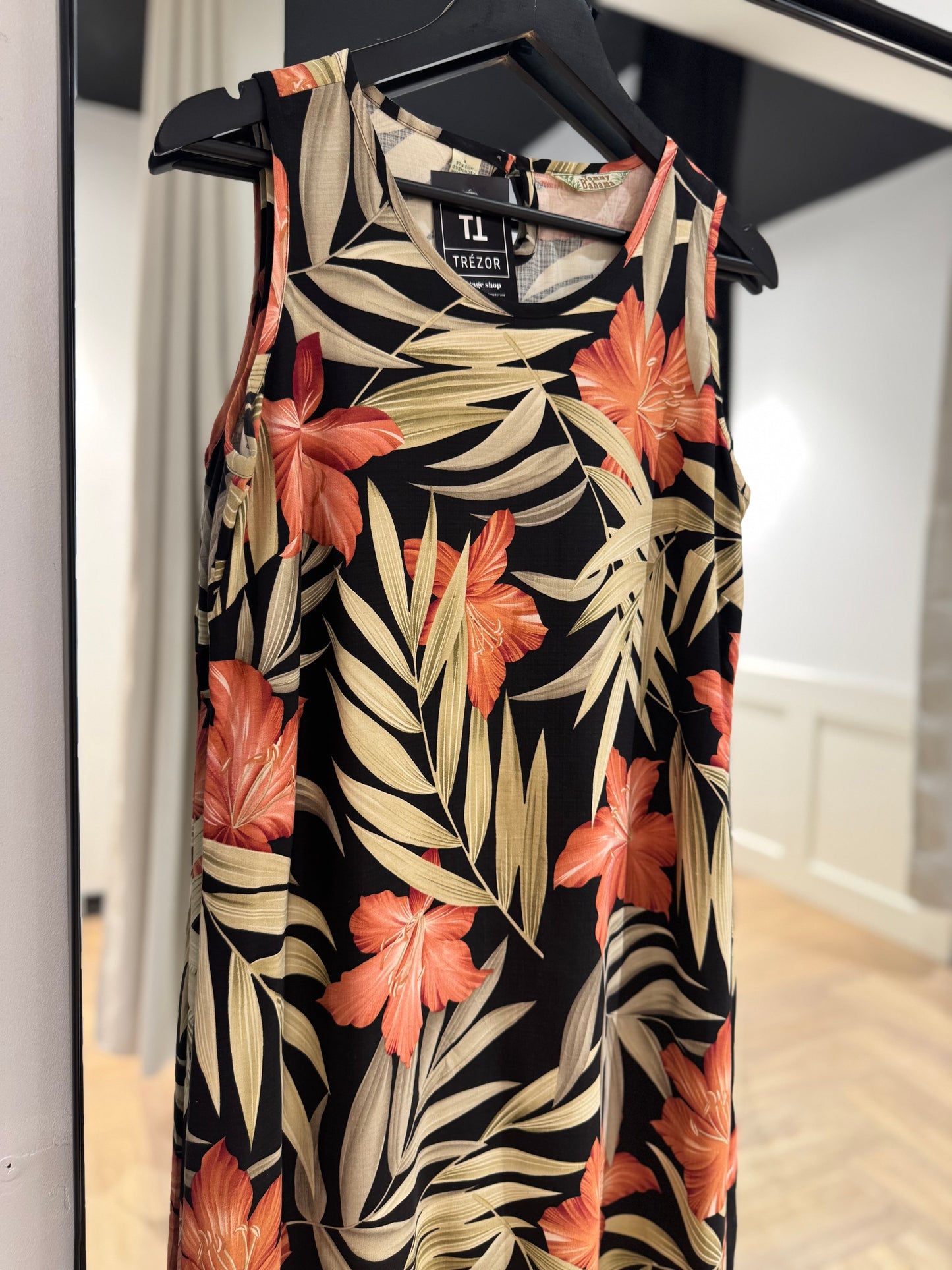 Robe longue à fleurs hawaïennes S
