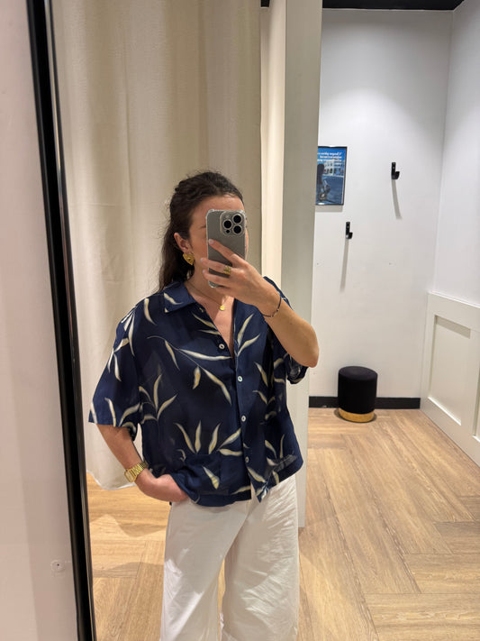 Blouse vintage à motifs XL