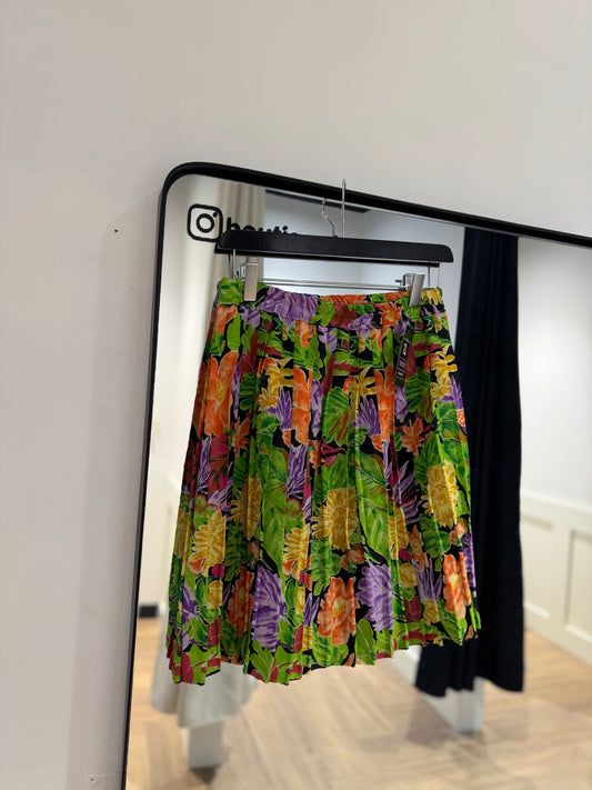 Jupe courte vintage à fleurs S