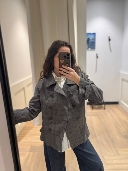 Veste à carreaux vintage S/M