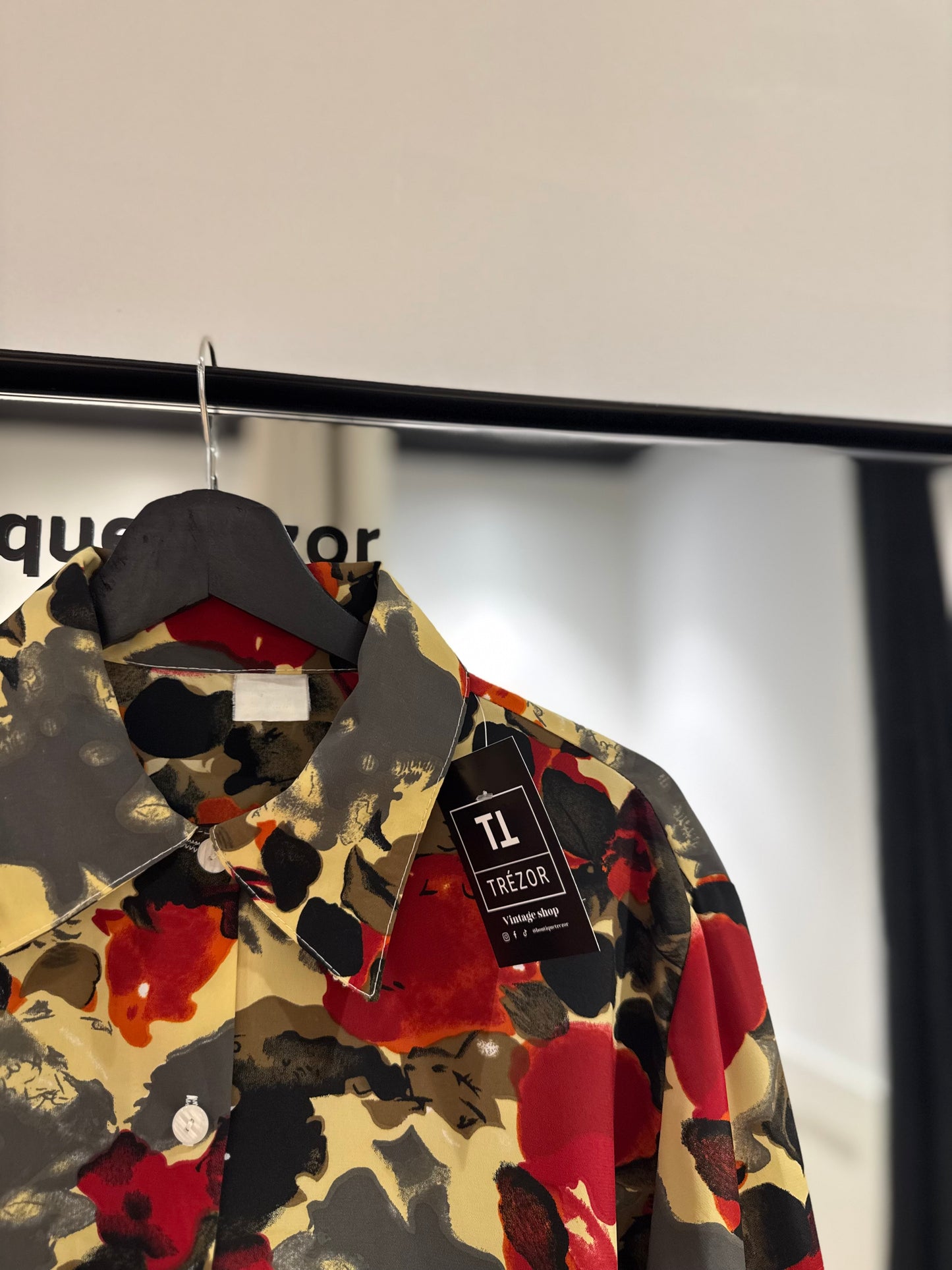 Blouse vintage à motifs XL