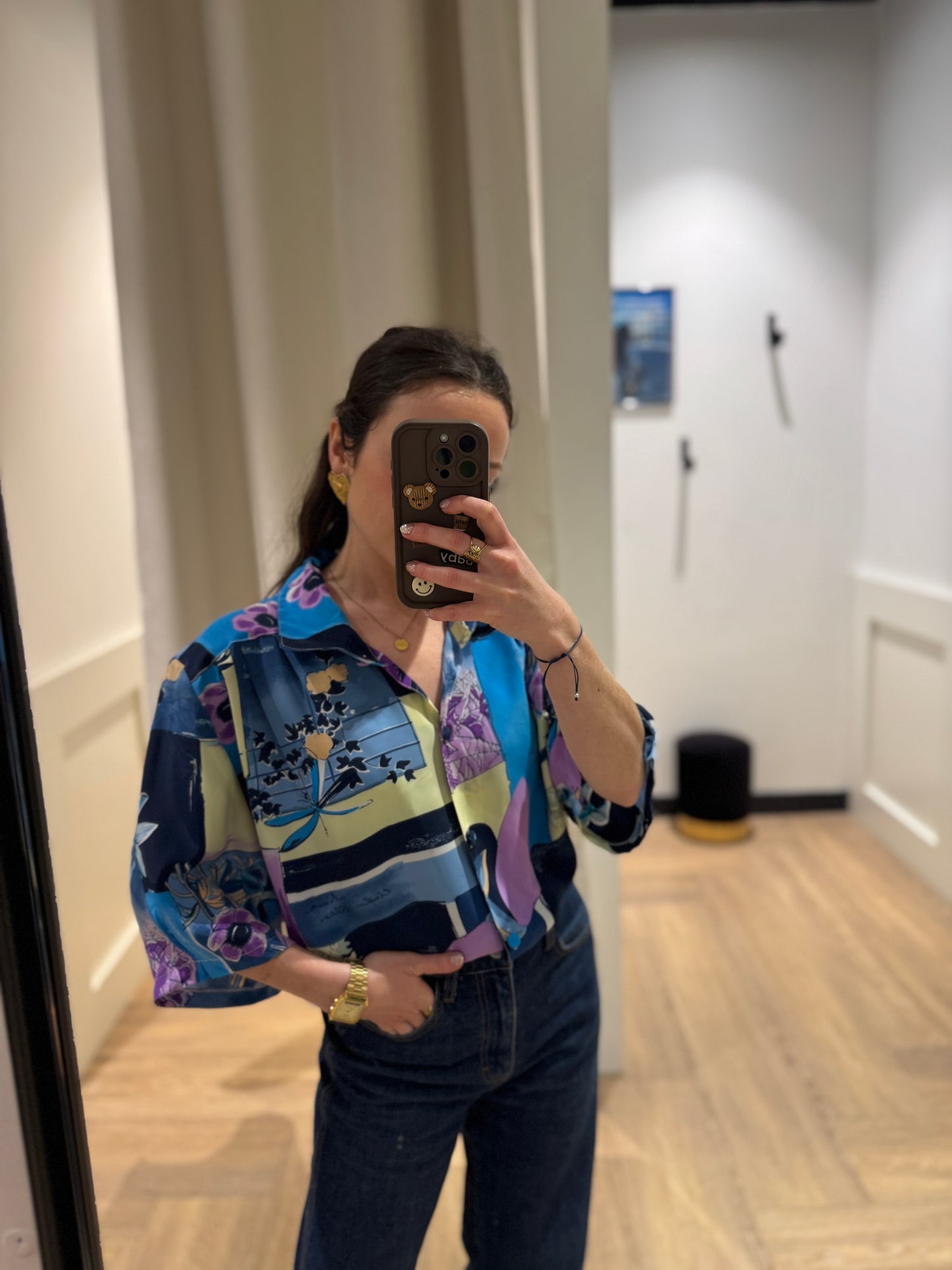 Blouse vintage à motifs XL