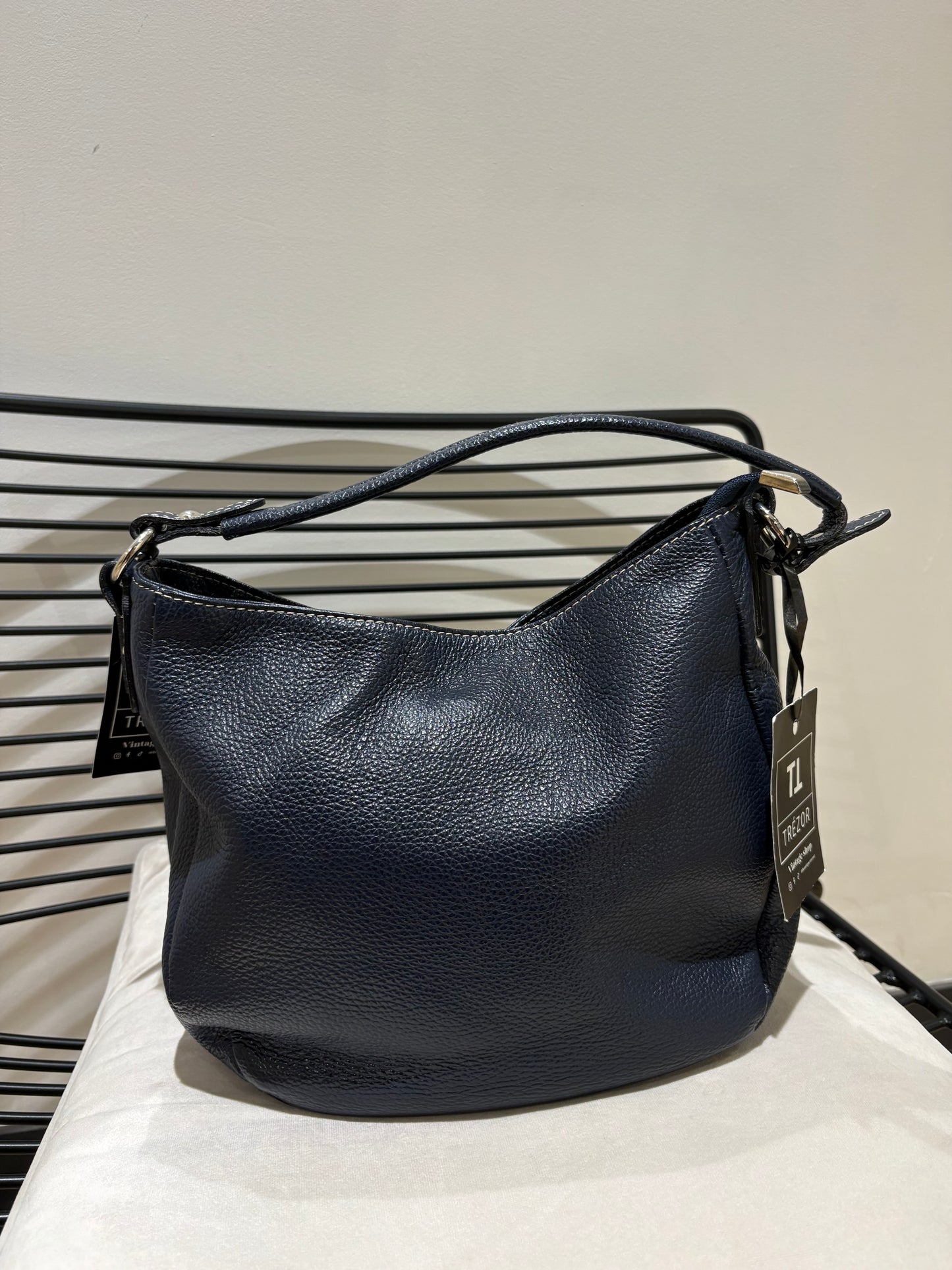 Sac à main en cuir marine