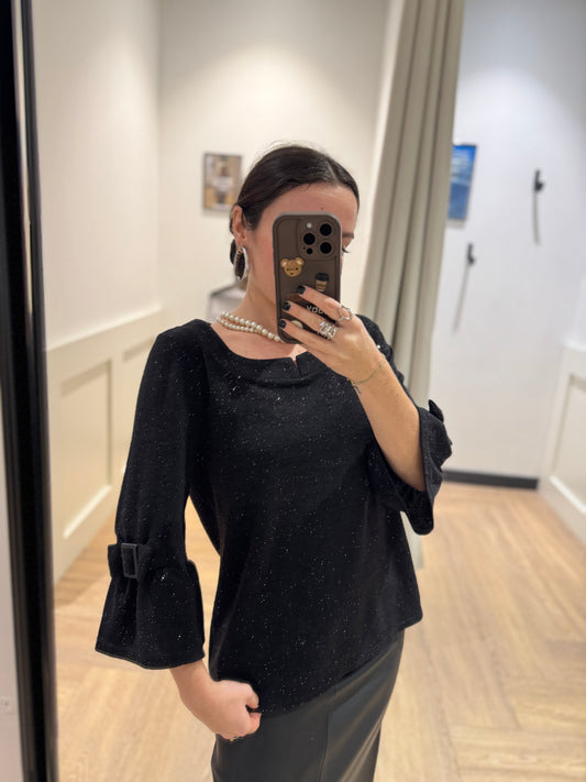 Pull noir pailleté M